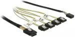 DeLOCK Kabel Mini SAS SFF-8087 > 4 x SATA 7 Pin + Sideband 1 m Metall