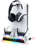 Noname Joystick iPega P5S006 Multifunctional Charging RGB Stand with Cooling for PS5 Slim White