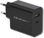 QOLTEC 51717 Charger | 45W | 5-20V | 2.25-3A | USB type C PD | USB | Black