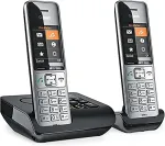 Telefon GIGASET Laua Gigaset COMFORT 500A Duo, analoogtelefon (silver/black, 2 k&auml;epidet)