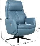 Home4you Tugitool DAMIANO elektriline recliner 72x84xH116cm, sinine nahk