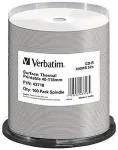 Toorikud VERBATIM - 100 x CD-R - 700MB 52x - breite bedruckbare Oberfl&auml;che, bedruckbare Fl&auml;che f&uuml;r Thermo-Retransfer - Spindel (43718)