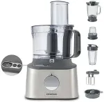 K&ouml;&ouml;gikombain Kenwood MultiPro Compact+ food processor, silver, 800 watts, integrated scale, blender attachment and Blend-Xtract 2GO