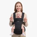 Momcozy Baby Carrier with Hip Seat, Black