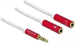 DELOCK Headset Adapter 1 x 3.5 mm 4 pin Stereo jack male to 2 x 3.5 mm 4 pin Stereo jack female with textile shielding 1 m