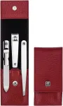 Zwilling Classic Inox Travel Set - Leather Case, 3 Pieces - Red