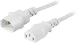 DELTACO pikenduskaabel, arvutimonitor, sirge IEC C13 - sirge IEC C14 2m, w