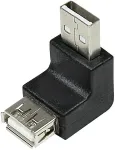 Logilink USB 2.0 adapter 90&deg;, A/M to A/F, 480 Mbps, 2.5W, black