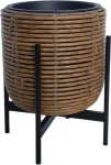 Home4you Lillepott WICKER alusega 30x30xH38cm, pruun