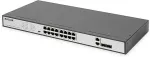 Digitus Switch 16-pordiline kiire Ethernet PoE l&uuml;liti, 19 tolli, haldamata, 2 &uuml;leskanalit