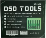 DSDTOOLS 3/8" HEX kuuskantv&otilde;tmete l&ouml;&ouml;kotsikute komplekt, 7 tk DS1192
