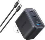 ANKER Wall Charger Nano, 70W, 3.5A, 1 x USB-A - 2 x USB-C, Black A121AL11