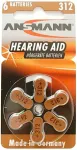 Ansmann 1x6 Zinc-Air 312 (PR41) Hearing Aid Batteries