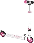 NONAME Muuwmi Aluminium Scooter skrejritenis 125 mm, balts/rozā
