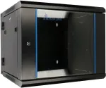 Extralink 12U Wandmontierter Rackschrank 600x600 AZH Schwarz, Doppelte Sektion