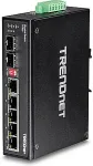 TRENDnet TI-G62 - Switch - nicht verwaltet - 5 x 100/1000/10000 + 1 x Shared Gigabit SFP + 1 x SFP - an DIN-Schiene montierbar, wandmontierbar - Gleichstrom (TI-G62)