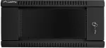 LANBERG wall-mounted installation rack cabinet 19" 4U 600x600mm black (glass door)
