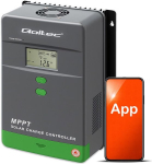 QOLTEC Solarny regulator ładowania MPPT z czujnikiem temperatury 80A |12V / 24V / 36V / 48V | LCD | Bluetooth | APP | GEL | LiFePO4