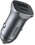 Ugreen USB Type-C / USB 24W Power Delivery Quick Charge car charger, grey (30780)