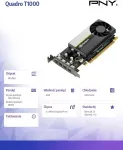 Videokaart PNY Quadro T1000 4GB Low Profile (Small Box)