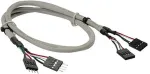 Inline USB 2.0 Extension Internal 2x 4 Pin Post Connector / Post Socket, 0.60m