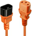 Lindy - Spannungsversorgungs-Verl&auml;ngerungskabel - IEC 320 EN 60320 C14 - IEC 320 EN 60320 C13 - 50cm - geformt - orange (30473)