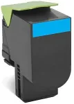 Tooner LEXMARK - Cyan - Original - Tonerpatrone - f&uuml;r Lexmark CX310dn, CX310n, CX410de, CX410dte, CX410e, CX510de, CX510dhe, CX510dthe (80C2SCE)