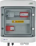 EMITER Switchgear attached DCAC hermetic IP65 EMITTER with DC surge arrester Dehn 1000V type 1+2, 1 x PV string, 1 x MPPT // og. AC Dehn type 1+2, 10A 3-F, RCD type A 40A/300mA