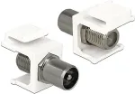 DeLOCK Keystone Modul IEC Stecker > F Buchse wei&szlig;