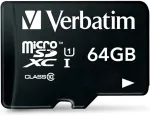 M&auml;lukaart VERBATIM microSDXC 64GB Class 10 UHS-I incl Adapt. 44084