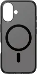PANZERGLASS Kaitse&uuml;mbris Smokey MagSafe, Apple iPhone 16, tume l&auml;bipaistev musta MagSafe ringiga, CARE by