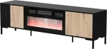 Cama MEBLE Cama RTV Cabinet MERCI 180 x 40 x 53.5 cm black/oak artisan + fireplace