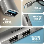 AXAGON HUE-STA ALU STRIP USB-A 4 port hub