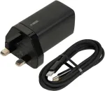 IBOX C-65 Black, GaN 65W universal charger UK plug