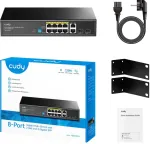 CUDY GS1010PS2 network switch Unmanaged Gigabit Ethernet (10/100/1000) Power over Ethernet (PoE) Black