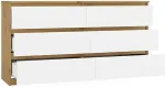 TOP E SHOP M6 MALWA CHEST OF DRAWERS 140 CM 6 DRAWERS OAK ARTISAN/WHITE