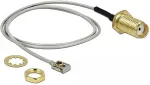 DELOCK Antennenkabel RP-SMA Buchse zum Einbau zu I-PEX Inc., MHF&reg; I LK Stecker 1.13, 20 cm Gewindel&auml;nge 10 mm spritzwassergesch&uuml;tzt