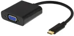 DELTACO USB 3.1 to VGA adapter with audio, USB type C Ha - VGA Ho, 1080p in 60Hz, black / USBC-VGA6