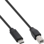Inline USB 2.0 Kabel Typ C an B Stecker Stecker schwarz 2m