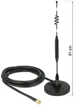 DELOCK LTE Antenne SMA Stecker 6 dBi starr omnidirektional mit magnetischem Standfu&szlig; und Anschlusskabel RG-58 3 m outdoor schwarz