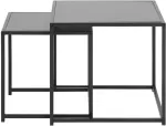 Home4you Diivanilauad 2tk SEAFORD 40x40xH40cm, 50x50xH45cm, must