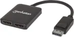 Manhattan DisplayPort to 2-Port DisplayPort Splitter Hub with MST - Video-/Audio-Splitter - 2 x DisplayPort - Desktop