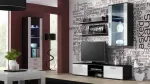 Cama MEBLE Cama hanging display cabinet SOHO white/black gloss