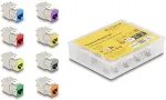 DELOCK Keystone Modul RJ45 Buchse zu LSA Cat.6A werkzeugfrei farbig Set 8 St&uuml;ck