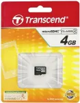 M&auml;lukaart TRANSCEND microSDHC 4GB Class 4 TS4GUSDC4