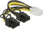 DELOCK PCI Express Stromkabel 6 Pin Buchse > 2 x 8 Pin Stecker 15 cm