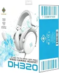 Deltaco Gaming DH320 Wired Gaming Headset , Protein leather,3.5mm connection, volume & mic controls, White / GAM-190-W / 4222511