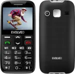 Mobiiltelefon EVOLVEO EasyPhone XR, mobile phone for seniors with charging stand, black