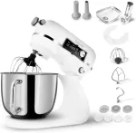 SALENTE DigiChef+, food processor, 6 liter bowl, all-metal, meat grinder, digital display, white
