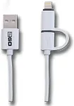 2GO 2in1 USB Lade-/Datenkabel f. Micro-USB & Apple 100cm ws